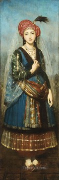JEUNE FEMME EN COSTUME OTTOMAN by Ecole francaise du milieu du XIXe siecle Islamic Oil Paintings